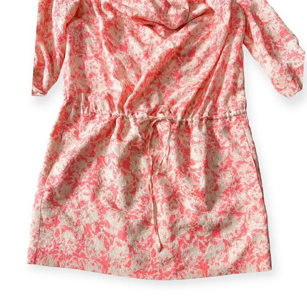Paul & Joe Cat Print Jacquard Silk Mini Dress, Pink, Size 38EU (US6/S) - Picture 9 of 16